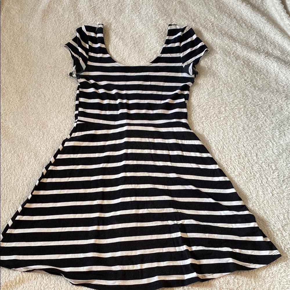 Black and White Striped Dress
